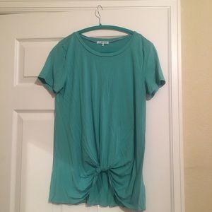 Brand new aqua front knot top
